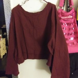 Free people burgundy crop top.